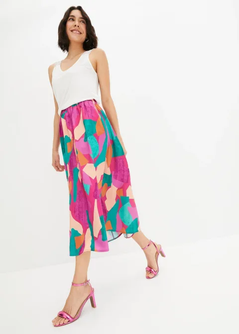 Jupe en satin imprimée