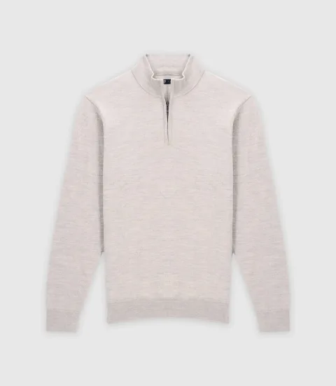 IZAC - Pull col montant gris beige
