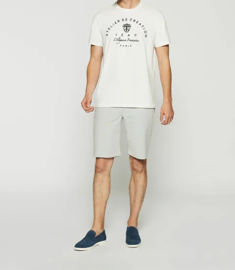 IZAC - T-shirt à manches courtes brodé écru GUY