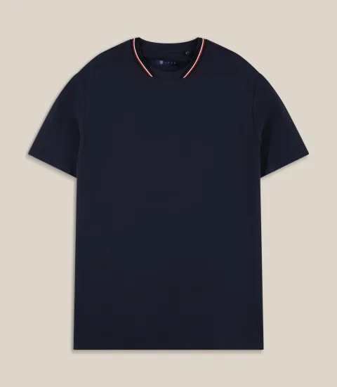 IZAC - T-shirt col teddy marine