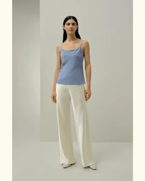 LILYSILK Caraco Soie Femme Confortable Et Durable Soie De Haute Qualité Les Essentiels De La Garde-Robe Sans Produits Chimiques Nocifs Cristal Bleu L