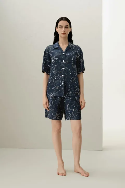 LILYSILK Ensemble Pyjama Manches Courtes Scorpion Pure Soie Scorpion M