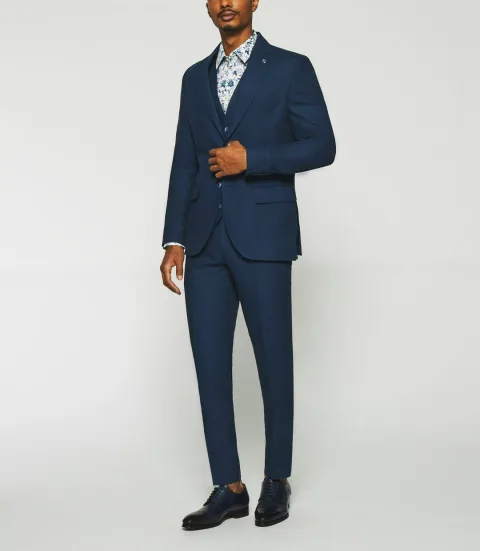 IZAC - Veste en lin séparable marine