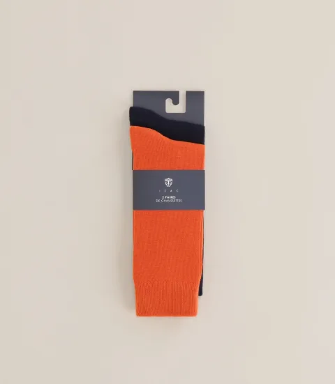 IZAC - Pack de 2 chaussettes orange