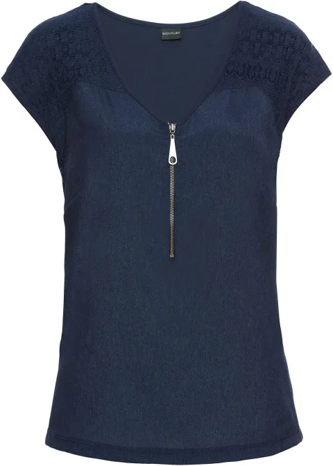 T-shirt à empiècement dentelle