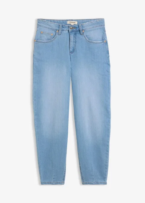 Jean barrel taille haute, cropped