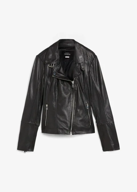 Veste biker en cuir nappa d’agneau