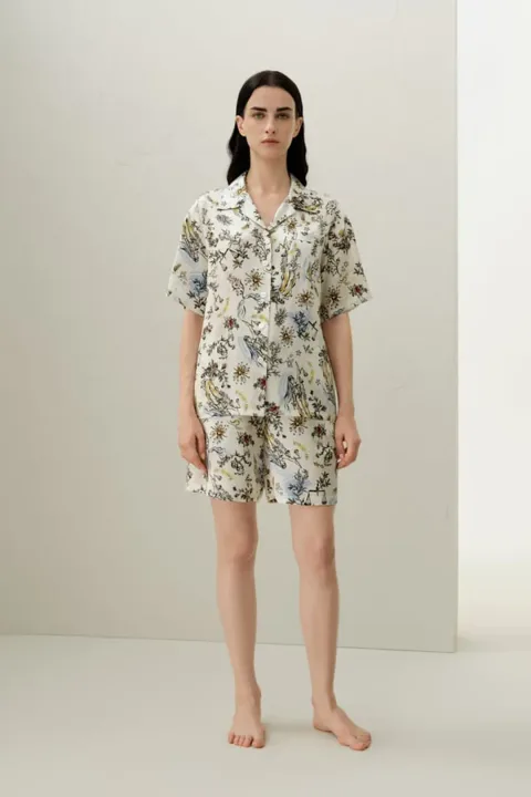 LILYSILK Ensemble Pyjama Manches Courtes Balance Soie Charmeuse Balance L