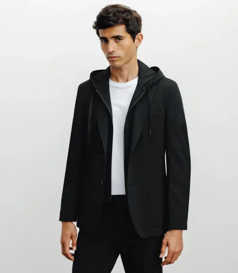 IZAC - Veste en maille avec parmenture noire