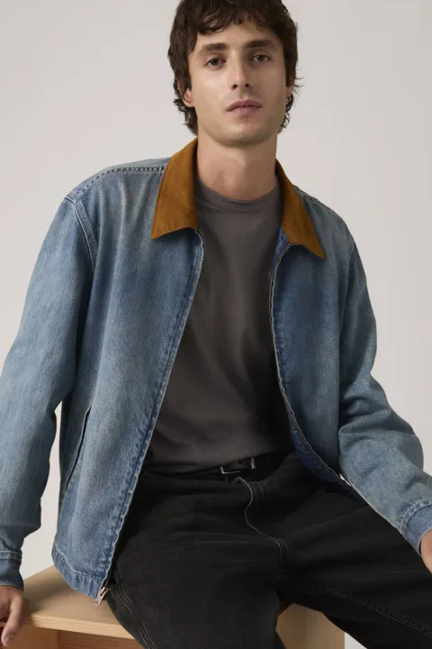 Levi's Veste Zippée Mechanics - Homme - Bleu / Light It Up T - 2XL