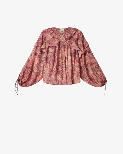 Blouse Charis - Femme - Rose - Taille42 - Isabel Marant - Collection Été Femme - Nouvelle Collection Capsule La Riviera