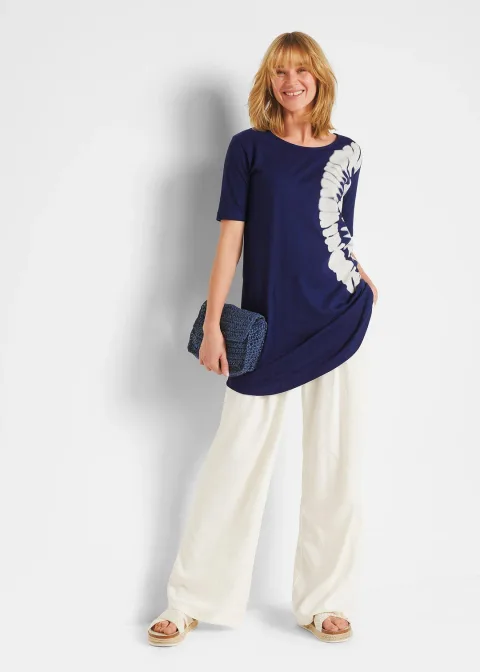 T-shirt oversize avec effet batik en coton