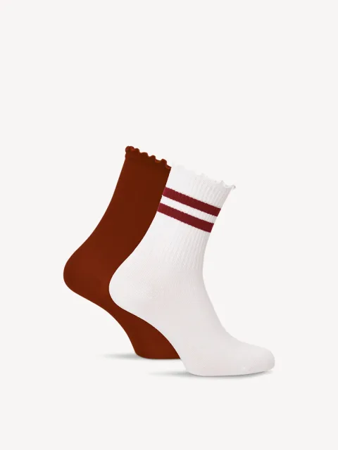 Lot de 2 paires de chaussettes blanc - 35-38