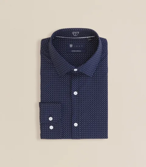 IZAC - Chemise à micro motifs marine