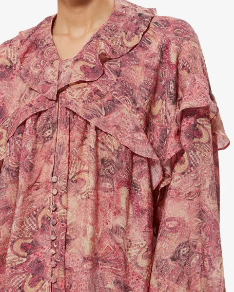 Blouse Charis - Femme - Rose - Taille42 - Isabel Marant - Collection Été Femme - Nouvelle Collection Capsule La Riviera