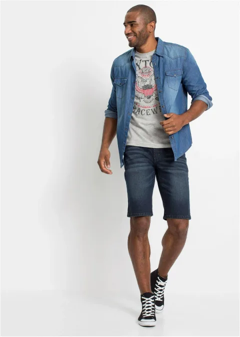 Bermuda en jean extensible, slim