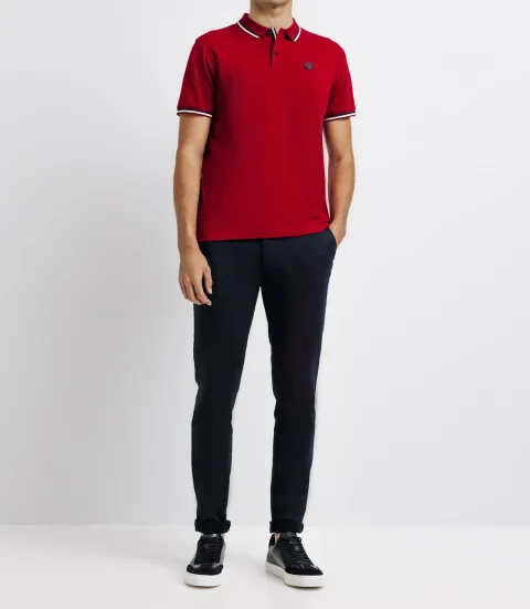 IZAC - Polo en maille piquée rouge