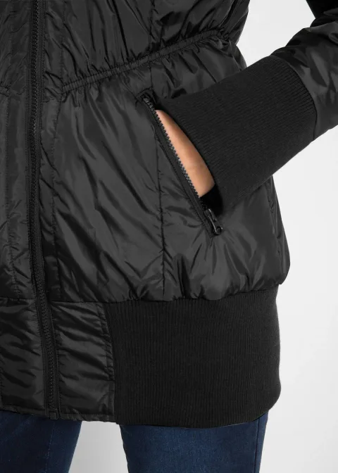 Veste matelassée à finitions élastiquées et capuche