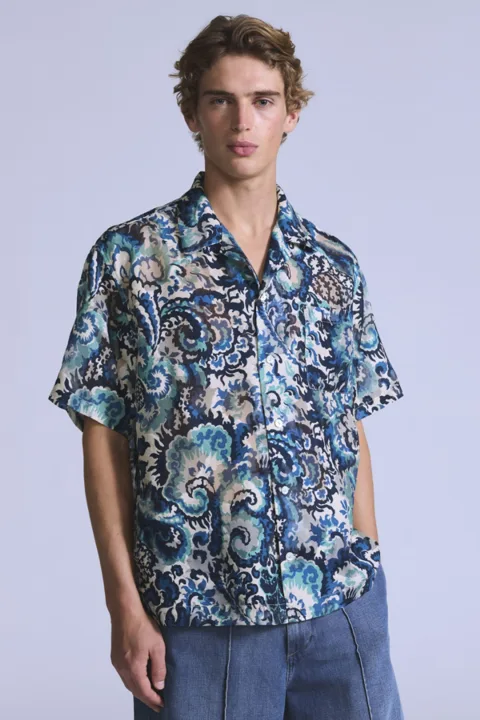 Levi's Chemise Camp Manche Courte - Homme - Bleu / Mini Plaid - XL