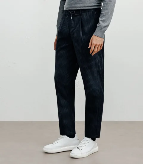 IZAC - Pantalon rayé marine