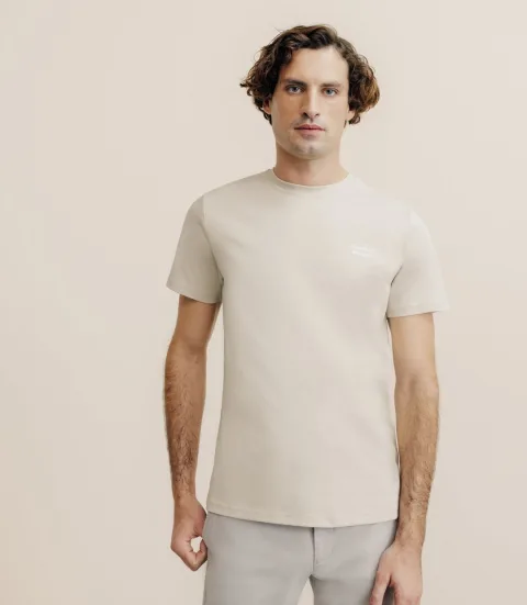 IZAC - T-shirt flocking beige