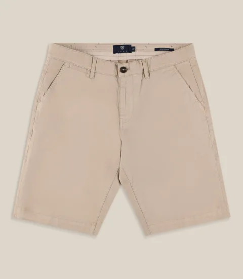 IZAC - Bermuda coton stretch beige
