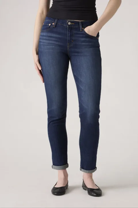 Levi's Jean Boyfriend Taille Mi Haute - Femme - Bleu / Lapis Topic - 34X30