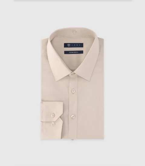 IZAC - Chemise unie beige