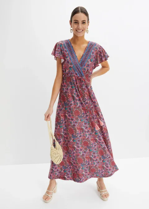 Robe longue en jersey imprimé
