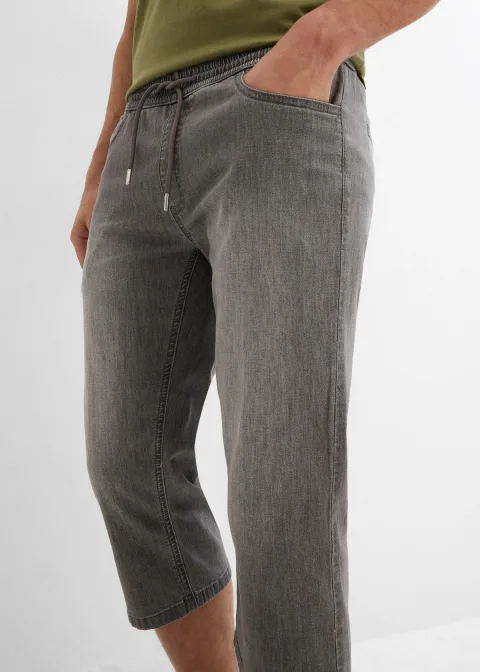 Lot de 2 jeans jogger 3/4 en denim léger, coupe droite regular