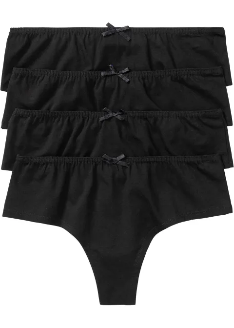Lot de 4 shorties string coton