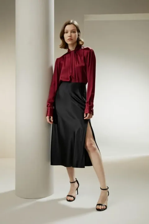 LILYSILK Chemisiers En Soie Chemise À Enfiler Soie 100% Certifiée Oeko Doux Pour La Peau, Confortable Et Durable Cerise De La Barbade 38