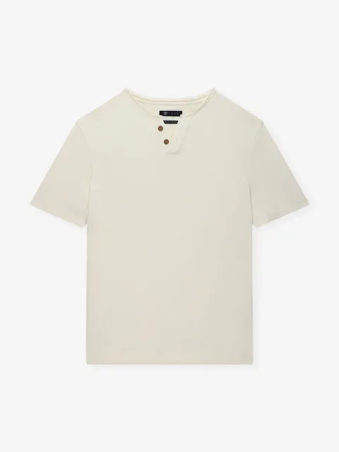 IZAC - T-shirt col tunisien écru