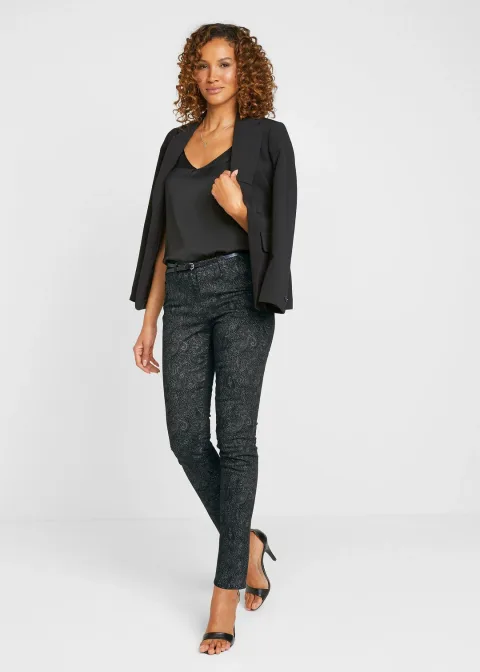 Pantalon en twill à imprimé raffiné