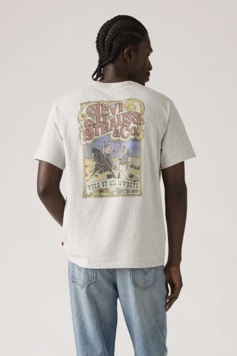 Levi's T Shirt Graphique Relaxed - Homme - Bleu / Naval Academy - XS