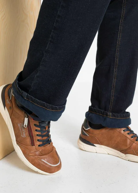 Jean extensible classique à doublure thermique en polaire