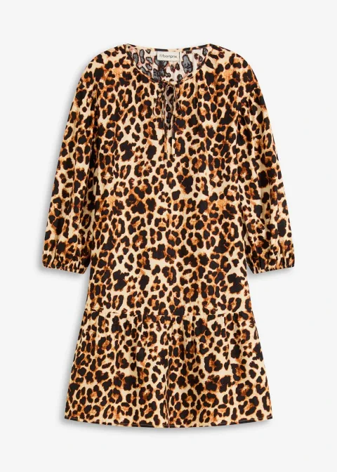 Robe-tunique imprimée en crêpe texturé