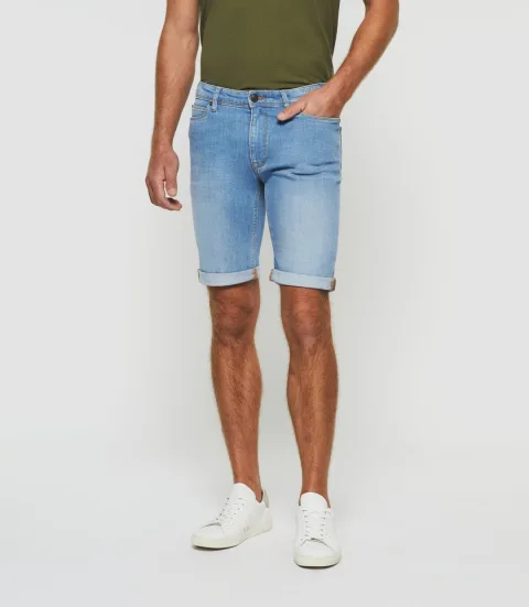 IZAC - Bermuda hydroless jean denim bleach ''Start''