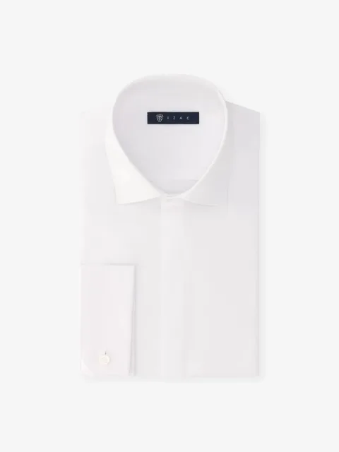 IZAC - Chemise en satin de coton blanche