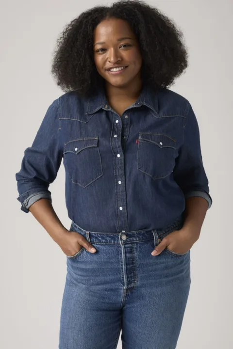 Levi's Chemise Western Essential (grandes Tailles) - Femme - Bleu / Mighty Fine - 4X