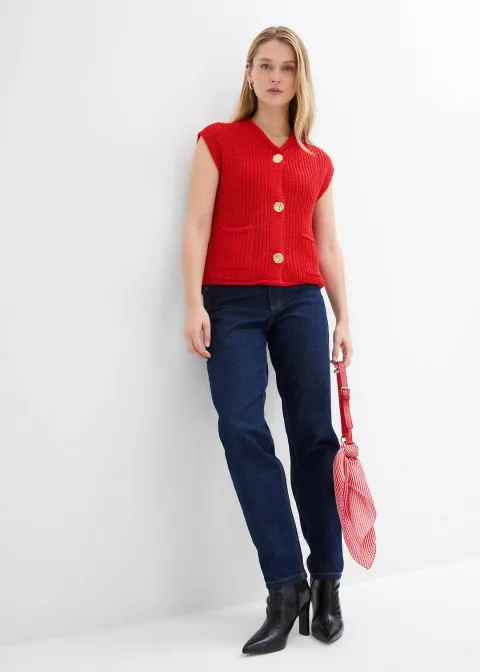Gilet sans manches en maille avec des poches