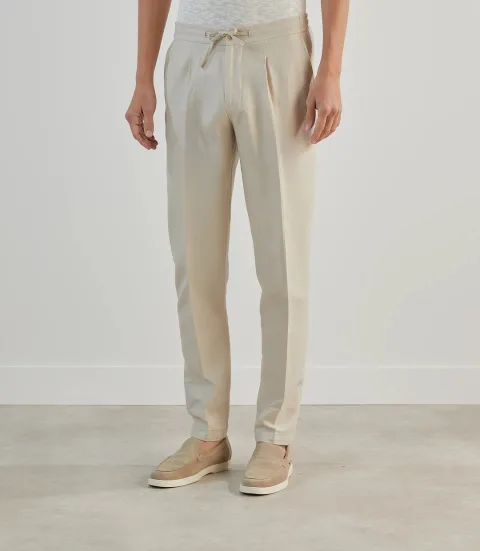 IZAC - Pantalon ville avec cordon de serrage beige