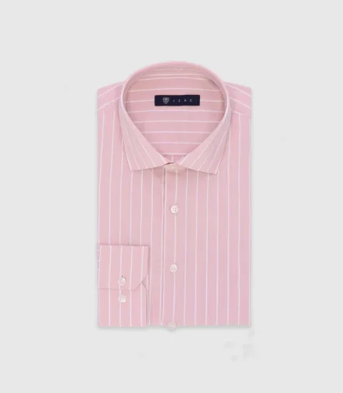 IZAC - Chemise à rayures rose