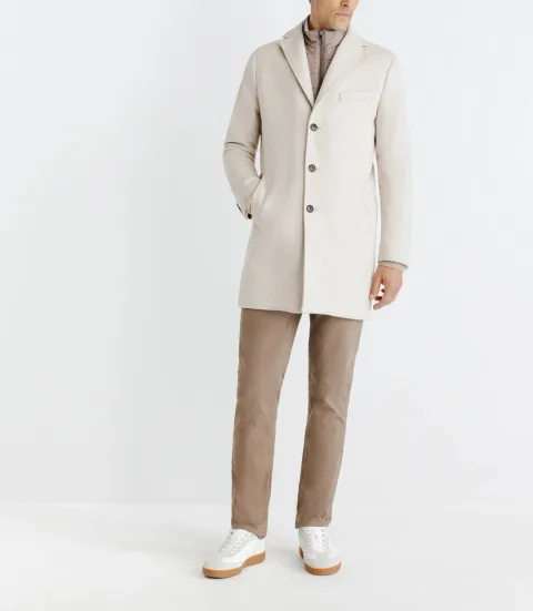 IZAC - Manteau ville parementure beige