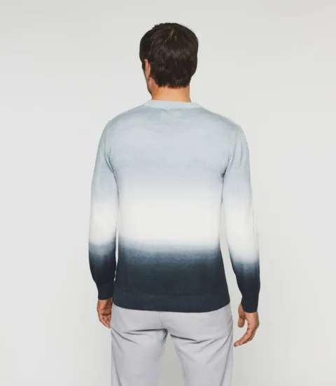 IZAC - Pull col rond dégradé gris ''Droguo''