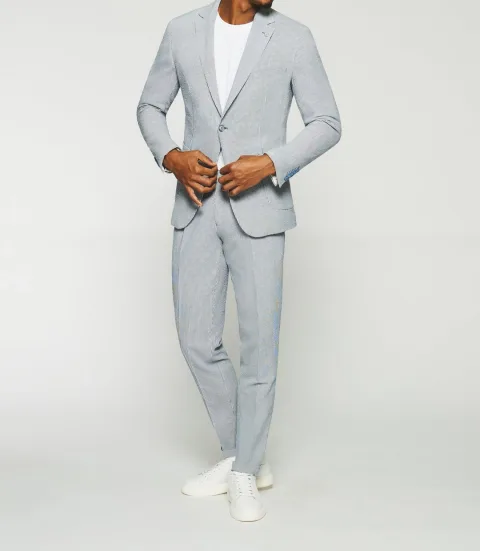 IZAC - Veste séparable à rayures blanche et bleue CAPRI
