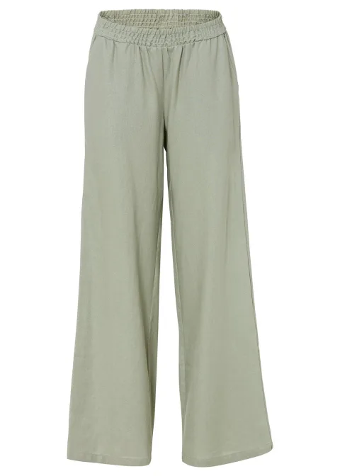 Pantalon palazzo en lin mélangé