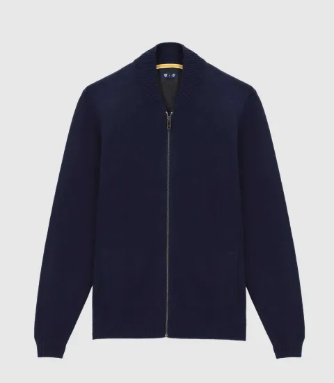 IZAC - Gilet zippé col teddy marine