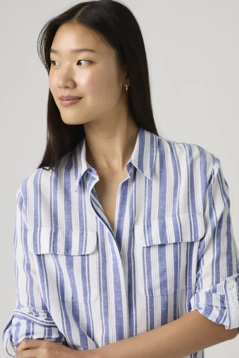 Levi's Chemise Utility Elaine - Femme - Blanc / Bright White Cotton Linen - XS