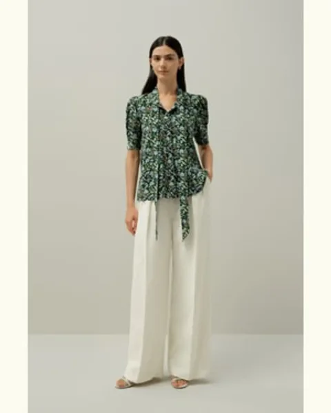 LILYSILK Blouse En Soie Fabriqué Avec Du Tissu Liberty Soie 100 % Luxueuse Texture Luxueuse Fairytale Forest L